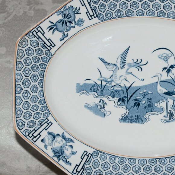 Blue And White Johnson Bros Geneva Serving Platter | Vintage Geneva Patter - Picture 3 of 12